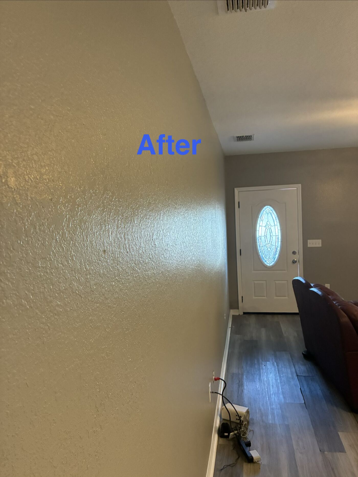 Entryway with newly installed luxury vinyl plank flooring